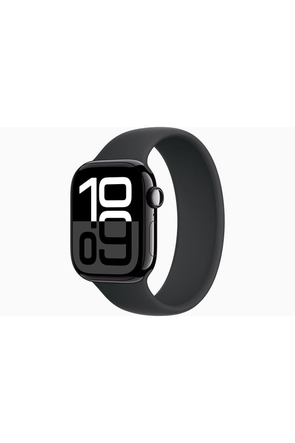 Restored Apple Watch Series 10 GPS 46mm Jet Black Aluminium Case with Black Solo Loop - Small Band (Refurbished)
