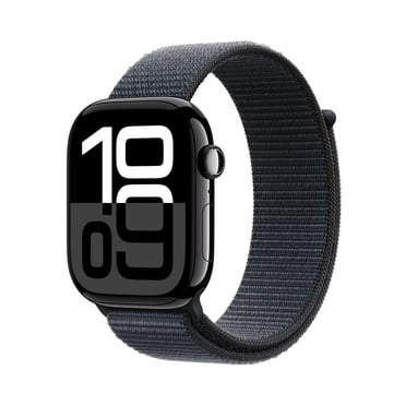 Restored Apple Watch Series 10 [GPS 46mm case] Smartwatch with Jet Black Aluminium Case with Ink Sport Loop. Fitness Tracker, ECG App, Always-On Retina Display, Carbon Neutral