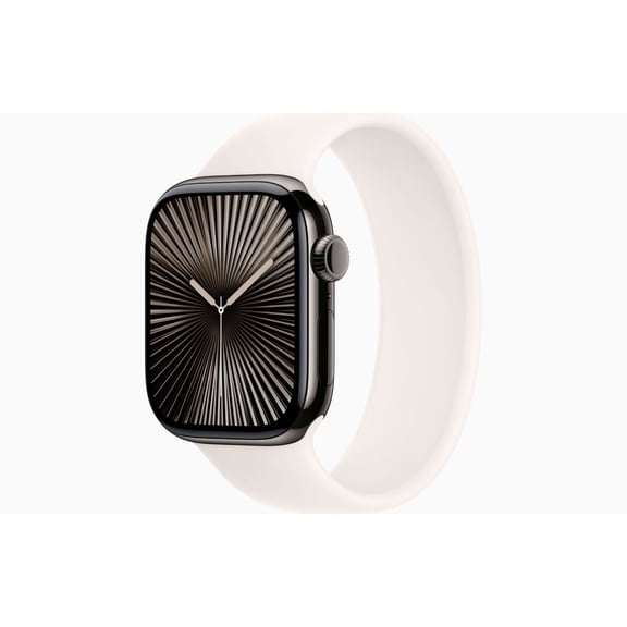 Restored Apple Watch Series 10 GPS + Cellular 46mm Slate Titanium Case with Light Blush Solo Loop - Medium Band (Refurbished)