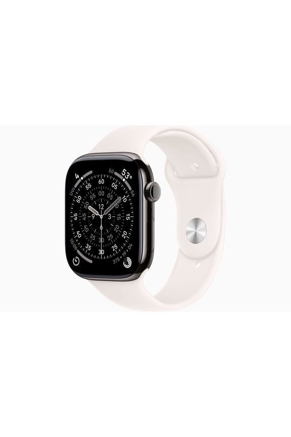 Restored Apple Watch Series 11 GPS + Cellular 42mm Slate Titanium Case with Light Blush Sport Band