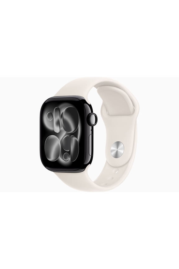 Restored Apple Watch Series 11 - GPS + Cellular - 46MM Jet Black Aluminum Case with Starlight Sport Band - S/M