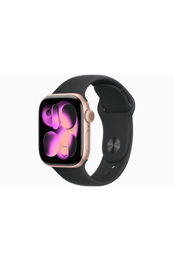 Restored Apple Watch Series 11 - GPS + Cellular - 46MM Rose Gold Aluminum Case with Black Sport Band - S/M