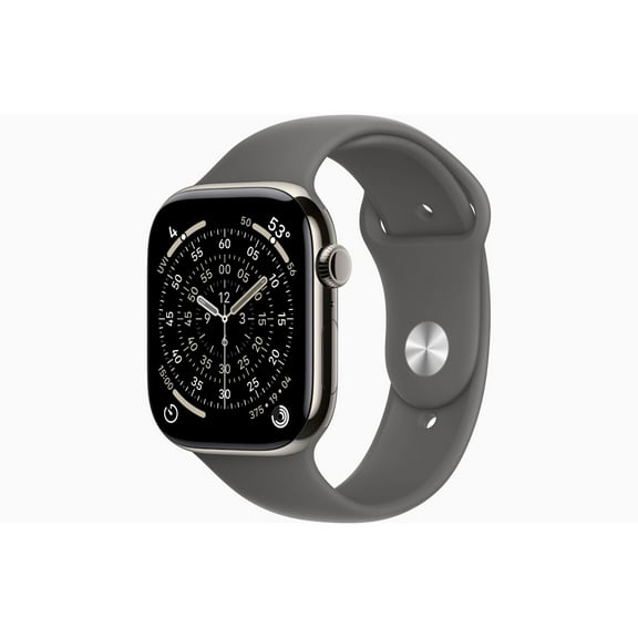 Restored Apple Watch Series 11 GPS + Cellular 46mm Natural Titanium Case with Stone Gray Sport Band