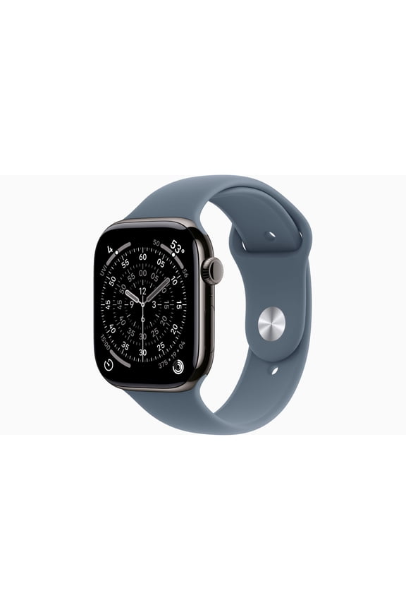 Restored Apple Watch Series 11 GPS + Cellular 46mm Slate Titanium Case with Anchor Blue Sport Band