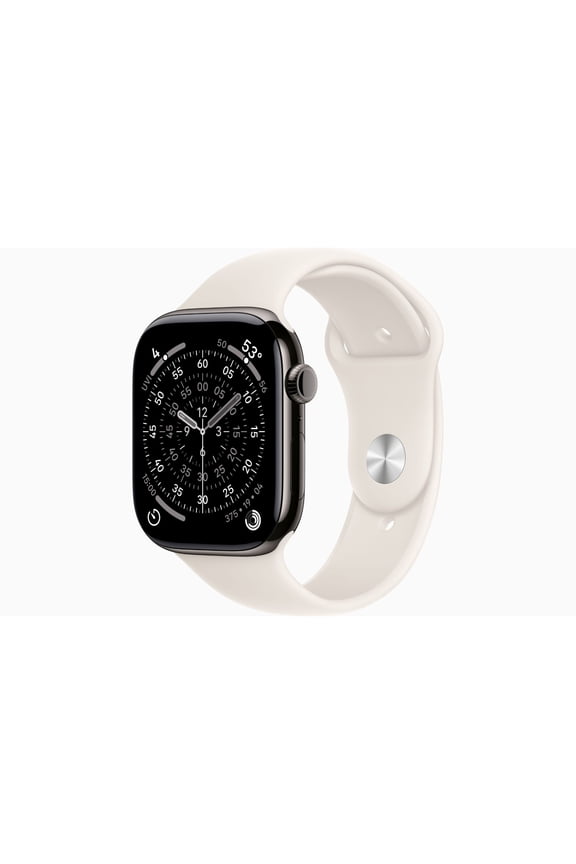 Restored Apple Watch Series 11 GPS + Cellular 46mm Slate Titanium Case with Starlight Sport Band