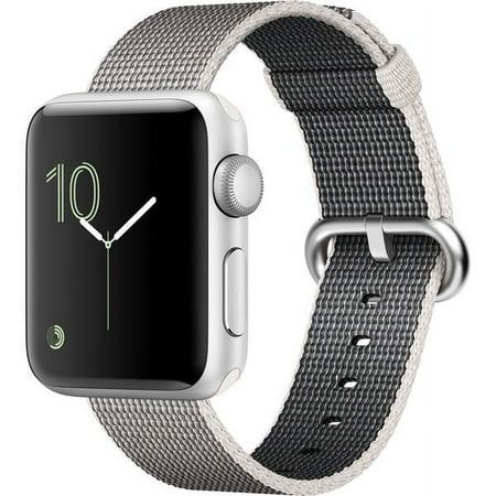 Restored Apple Watch Series 2, 38mm Silver Aluminum Case, Pearl Woven Band (Refurbished)