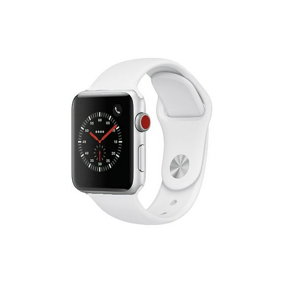 Restored Apple Watch Series 3 38MM Silver Aluminum Case GPS   Cellular White Sport Band (Refurbished)