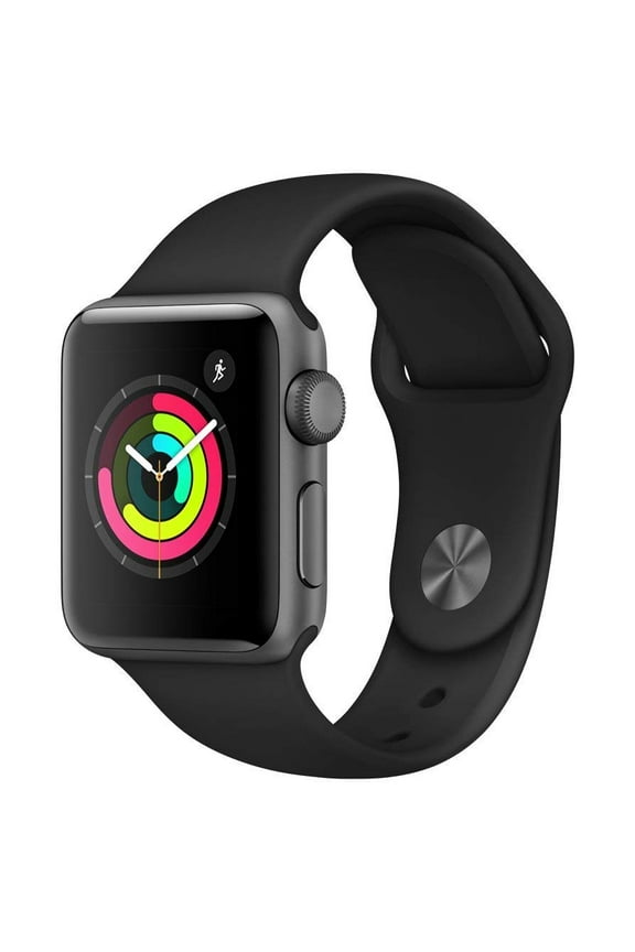 Restored Apple Watch Series 3 (GPS) 38mm Space Gray Case with Black Aluminum Sport Band (Refurbished)