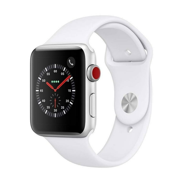 Restored Apple Watch Series 3 38mm GPS + Cellular 4G LTE - Silver - White Sport Band (Refurbished) Restored Apple Watch Series 3 38mm GPS + Cellular 4G LTE - Silver - White Sport Band (Refurbished)