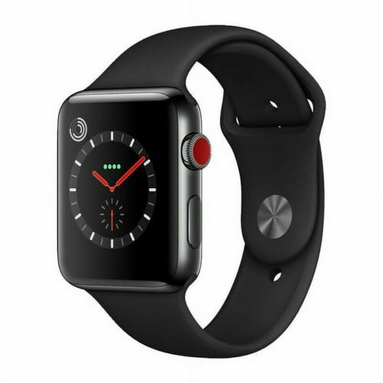 Restored Apple Watch Series 3 38mm GPS Cellular Space Black Black Sport Band Refurbished Walmart