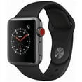 thumbnail image 1 of Restored Apple Watch Series 3 38mm GPS + LTE - Space Gray - Black Sport Band (Refurbished), 1 of 3