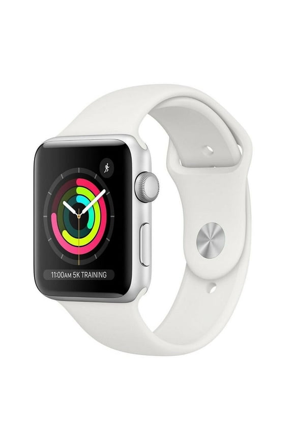 Restored Apple Watch Series 3 38mm GPS Silver White Sport Band (Refurbished)