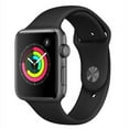 thumbnail image 1 of Restored Apple Watch Series 3 GPS Smart Watch, Aluminum Case, Black Sport Band, 18 Hour Battery Life, iOS, Space Gray/38mm, 1, 1, 1, 1 of 2