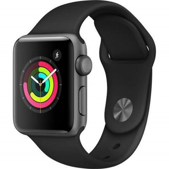 Restored Apple Watch Series 3 38mm GPS - Space Gray - Black Sport Band (Refurbished)
