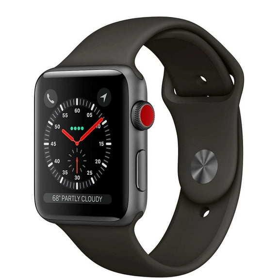 Restored Apple Watch Series 3 38mm Space Gray Aluminium Case Black Sportsband GPS + Cellular Model Smartwatch (Refurbished)