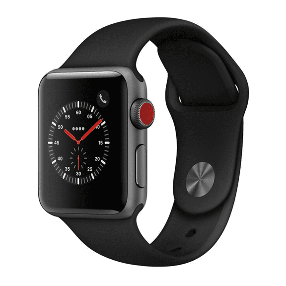 Restored Apple Watch Series 3 (GPS) 38mm Space Gray Aluminum Case with Black Sport Band (Refurbished)