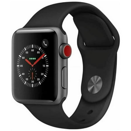 Restored Apple Watch Series 3   Cellular 42mm Space Gray Aluminum Case with Black Sport Band (Refurbished)