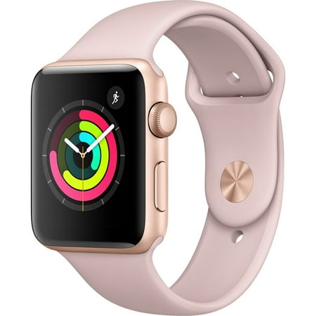 Restored Apple Watch Series 3 42mm GPS + Cellular, Gold Case Pink Sand Sport Band (Refurbished)