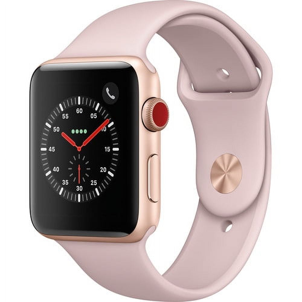 Restored Apple Watch Series 3 42mm Smartwatch GPS Cellular Rose Gold Aluminum Case Pink Sand Sport Band Refurbished Walmart