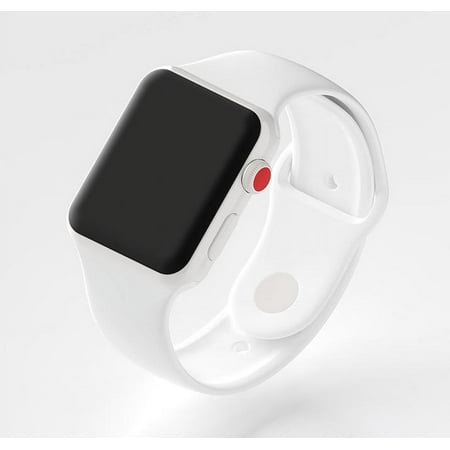 Geek Squad Certified Refurbished Apple Watch Edition (GPS + Cellular), 42mm Ceramic Case with White/Pebble Sport Band - White Ceramic