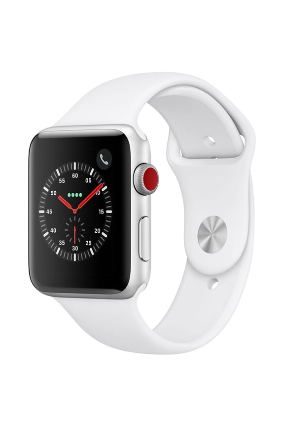 Restored Apple Watch Series 3 (GPS, 42MM) Silver Case + White Sport Band (Refurbished)