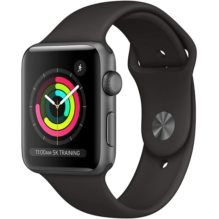 Restored Apple Watch Series 3 (GPS, 42MM) Space Gray Case + Black Sport  Band (Refurbished)