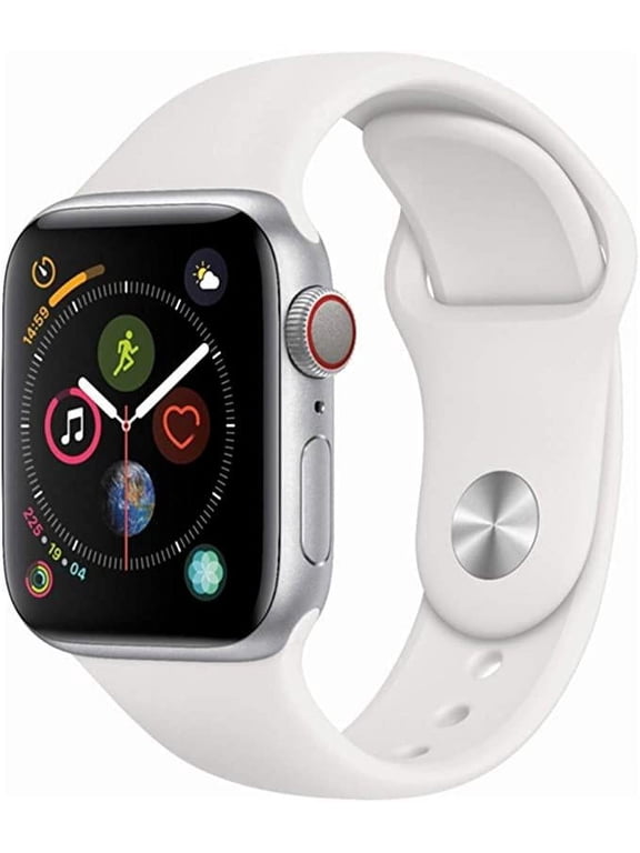 Restored Apple Watch Series 4 (GPS, 40mm) Silver Aluminum Case with White Sport Band