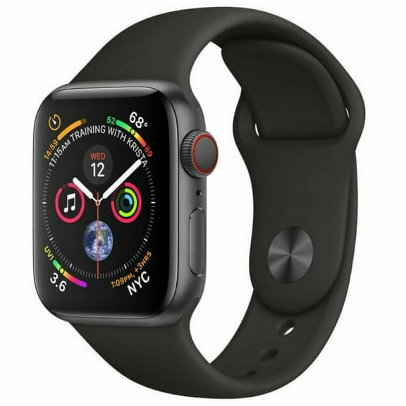 Restored Apple Watch Series 4 40mm GPS   Cellular 4G LTE - Space Gray - Black Sport Band (Refurbished)