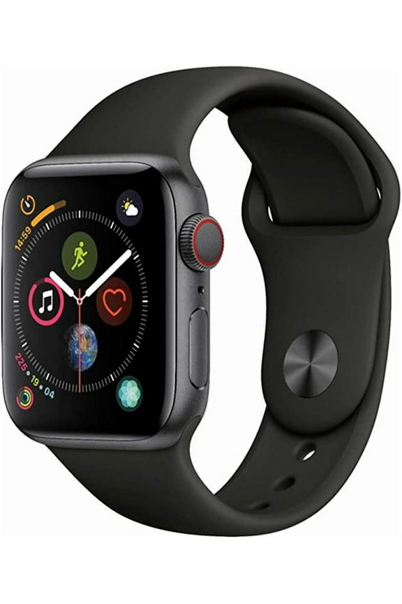 Restored Apple Watch Series 4 (GPS, 44mm) - Space Gray - Aluminum Case - Black Sport Band (Refurbished)