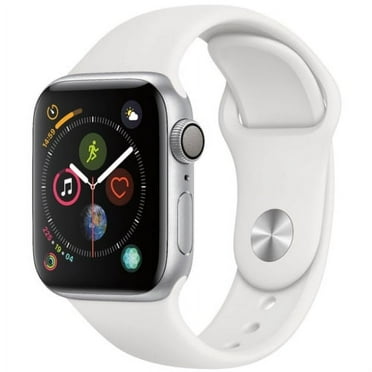 Restored Apple Watch Series 4 44mm - GPS - Silver - White Sport Band (Refurbished)