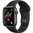 thumbnail image 1 of Restored Apple Watch Series 4 GPS Cellular 40mm Space Gray Aluminum - Black Sport (Refurbished), 1 of 2
