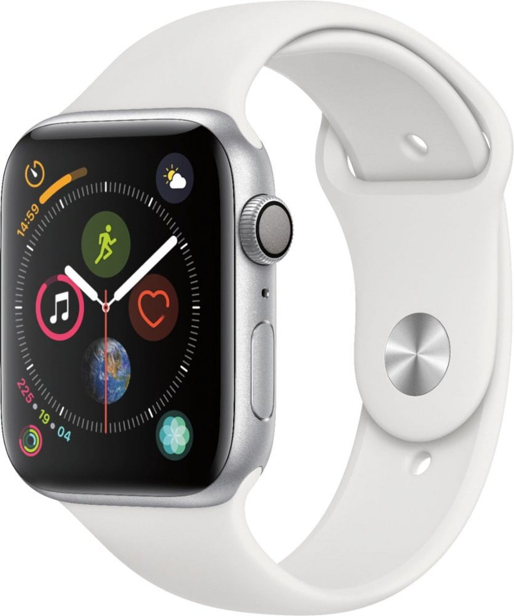 Restored Apple Watch Series 4 GPS w 44MM Silver Aluminum Case White Sport Band Refurbished Walmart