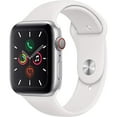 thumbnail image 1 of Restored Apple Watch Series 5 (GPS+Cellular, 40mm) - Silver Aluminum Case - White Sport Band (Refurbished), 1 of 3