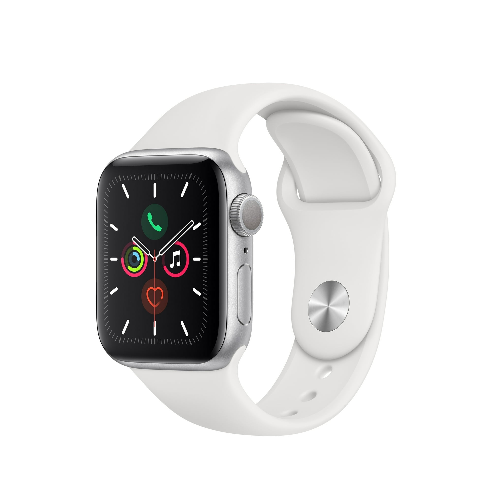 Apple Watch Series 5 40MM Silver Aluminum Case White Sport Band, 10 Hour Battery Life, 1 Each,IOS