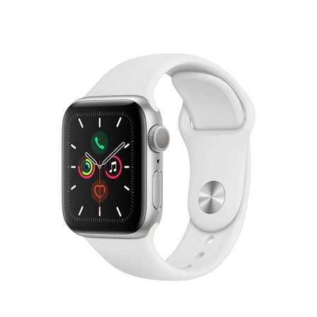 Restored Apple Watch Series 5 40MM Silver Aluminum Case White Sport Band (Refurbished)