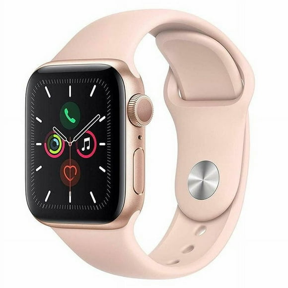 Restored Apple Watch Series 5 40mm GPS Aluminum Gold Case Pink Sport Band Smartwatch (Refurbished)