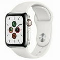 thumbnail image 1 of Restored Apple Watch Series 5 (GPS+Cellular, 40mm) - Stainless Steel Case - White Sport Band (Refurbished), 1 of 3