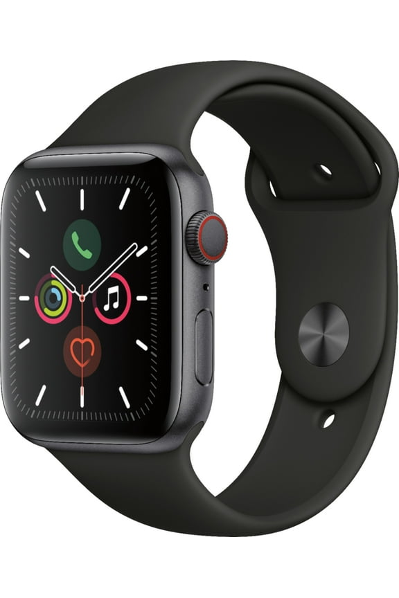 Restored Apple Watch Series 5 40mm Space Gray Aluminium Case Black Sport Band GPS + Cellular Smartwatch (Refurbished)