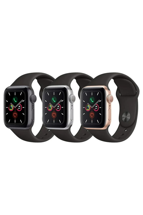 Restored Apple Watch Series 5 44mm GPS Cellular LTE Aluminum Space Gray Black Sport Band (Refurbished)