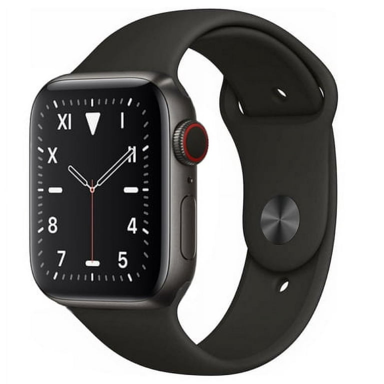 Restored Apple Watch Series 5 44mm GPS Cellular Titanium Space Black Case  with Black Band (Refurbished)