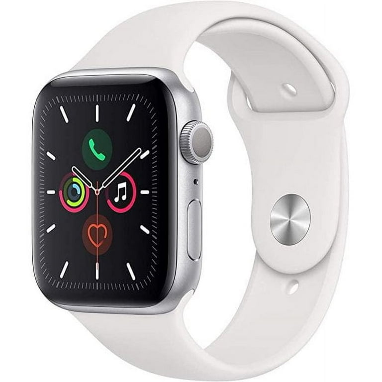 Restored Apple Watch Series 5 gps 40mm Silver Case White Sport Band Refurbished