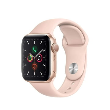 Restored Apple Watch Series 5 GPS, 40mm Gold Aluminum Case with Pink Sand Sport Band - S/M & M/L (Refurbished)