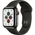 thumbnail image 1 of Restored Apple Watch Series 5 (GPS+Cellular, 40mm) - Space Black Stainless Steel Case - Black Sport Band (Refurbished), 1 of 3