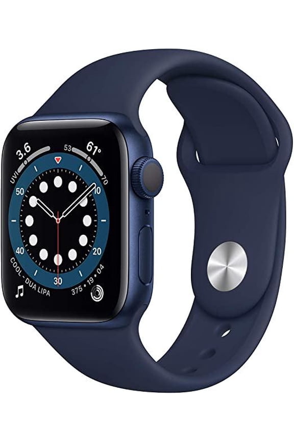 Restored Apple Watch Series 6 (GPS, 40mm) - Blue Aluminum Case - Deep Navy Sport Band (Refurbished)