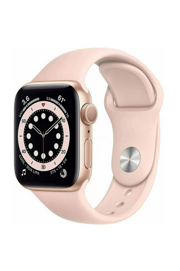 Restored Apple Watch Series 6 40mm GPS Aluminum Gold Case Pink Sport Band Smartwatch (Refurbished)