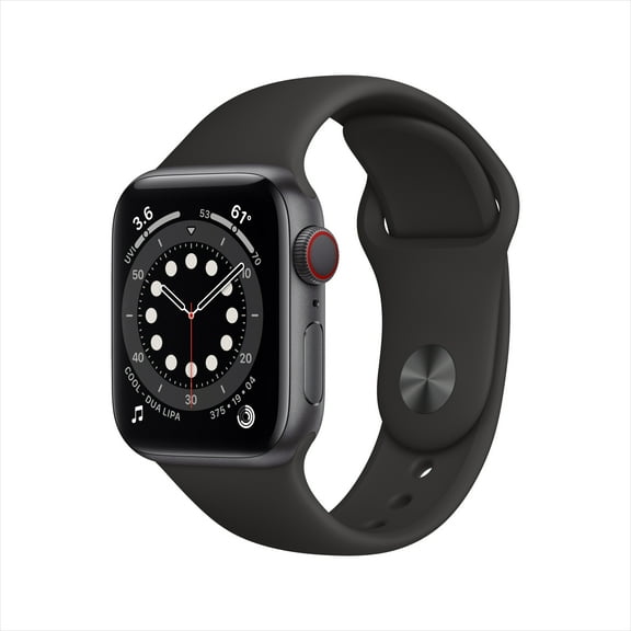 Restored Apple Watch Series 6 40mm (GPS   Cellular) Space Gray Aluminum Case - Black Sport Band Good
