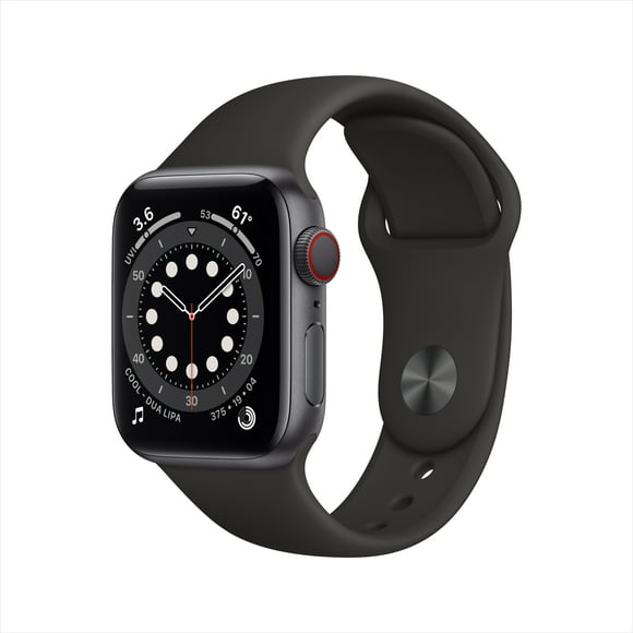 Restored Apple Watch Series 6 40mm (GPS + Cellular) Space Gray Aluminum Case - Black Sport Band Good