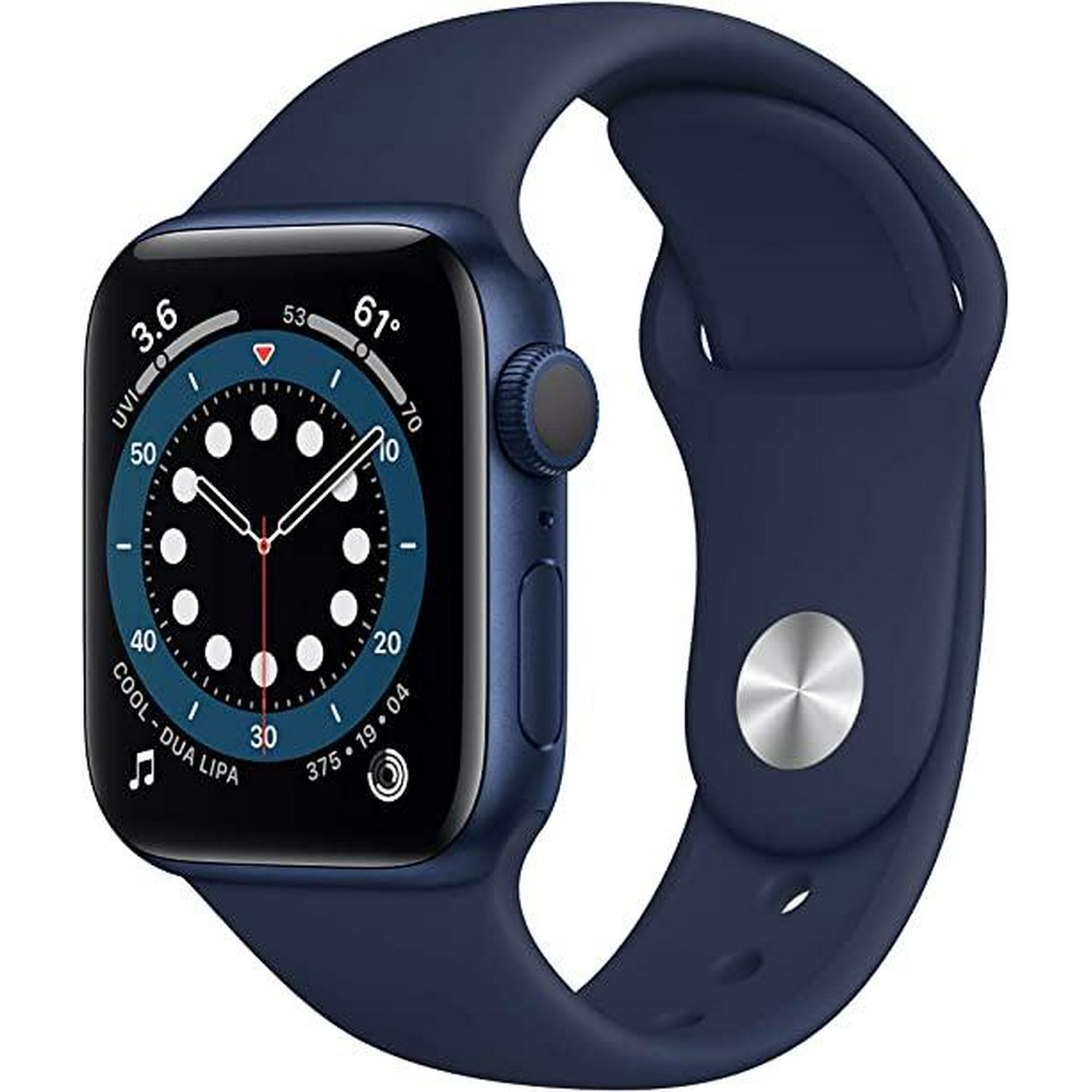 Restored Apple Watch Series 6 44MM Blue - Aluminum Case - GPS + Cellular - Deep Navy Sport Band (Used) Excellent Condition