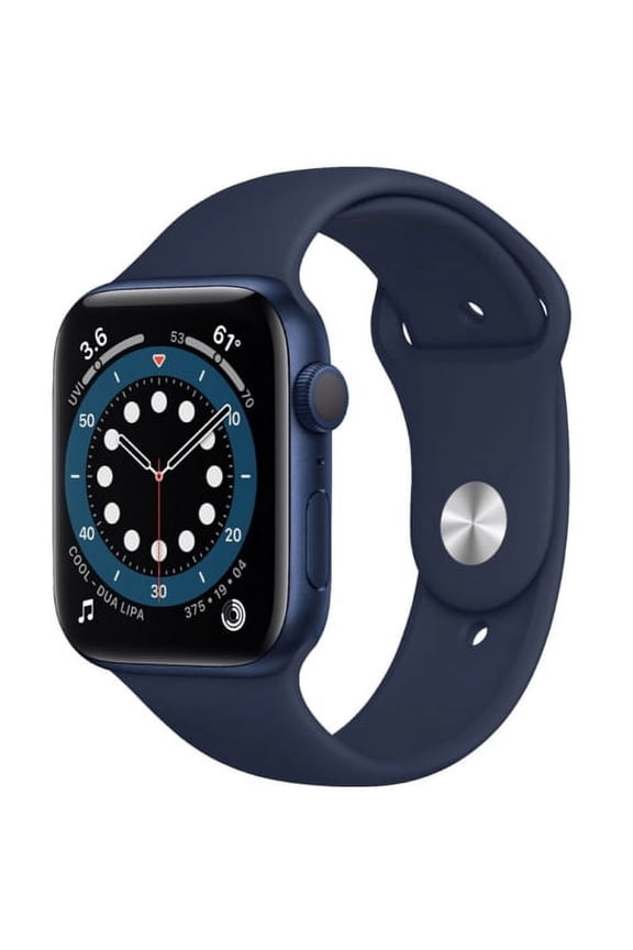Restored Apple Watch Series 6 44mm GPS Aluminum Blue Case Navy Sport Band Smartwatch (Refurbished)
