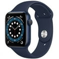 thumbnail image 1 of Restored Apple Watch Series 6 44mm GPS Aluminum Blue Case Navy Sport Band Smartwatch (Refurbished), 1 of 3